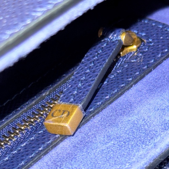 Christian Dior Saddle Bag Deep Ocean Blue Grained Calfskin - Picture 10 of 13